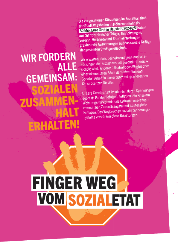 Flyer: "Finger weg vom Sozialetat"